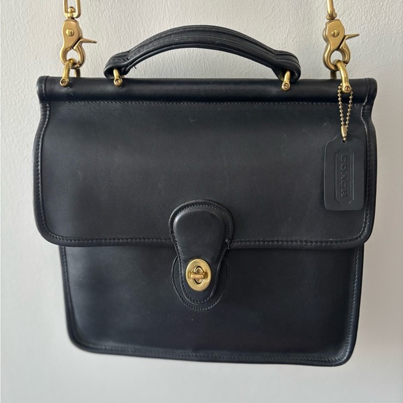 Vintage COACH Willis Leather Crossbody Bag Black - Picture 15 of 16